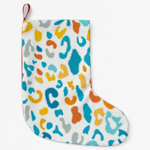 Leoparden Spots: Farbige Vintage Textur. Kleiner Weihnachtsstrumpf