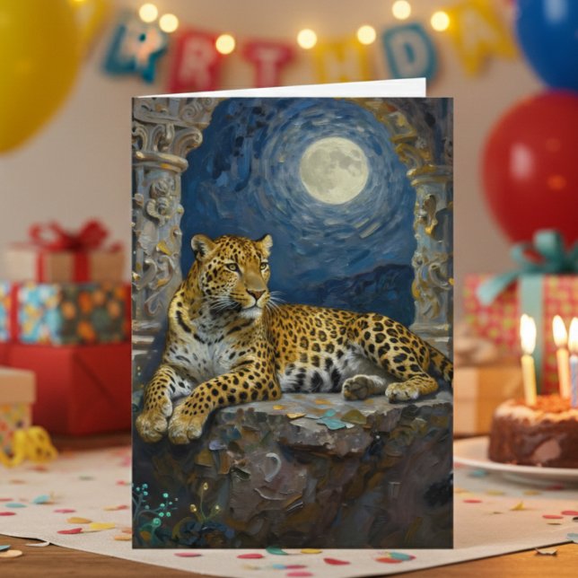 Leoparden-Themen-Geburtstag  Karte (Von Creator hochgeladen)
