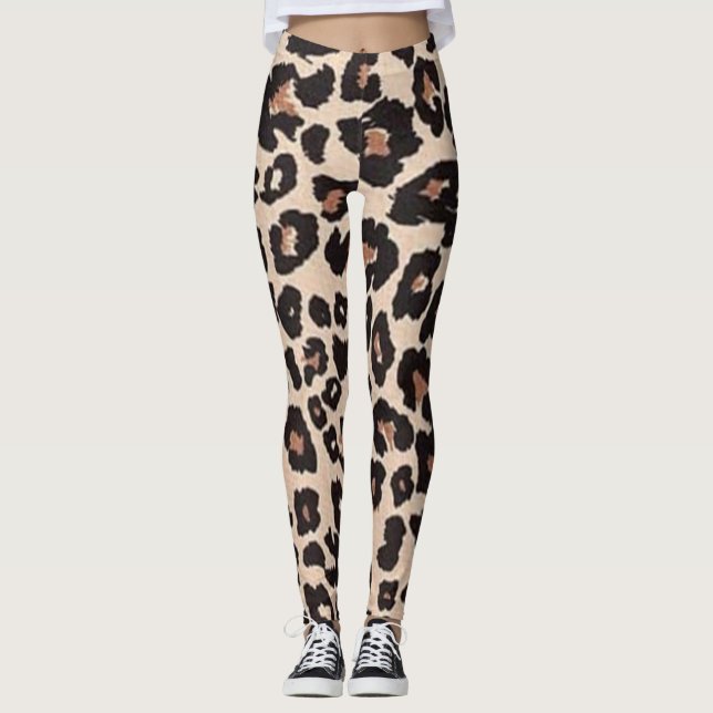 Leoparden-Tierdruck-Muster Leggings (Vorderseite)