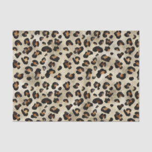 Leoparden-Tierdruckmuster in Beige und Braun Seidenpapier