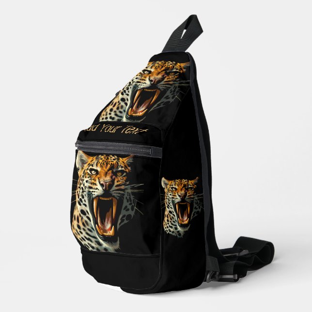 Leopardenaufprallknopfbeutel Crossbody Bag (Rechte Ecke)
