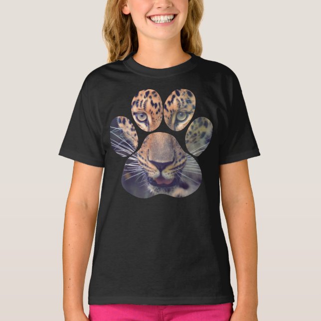 Leopardenaugen Pfefferkuchen-Katzenhahn T-Shirt (Vorderseite)
