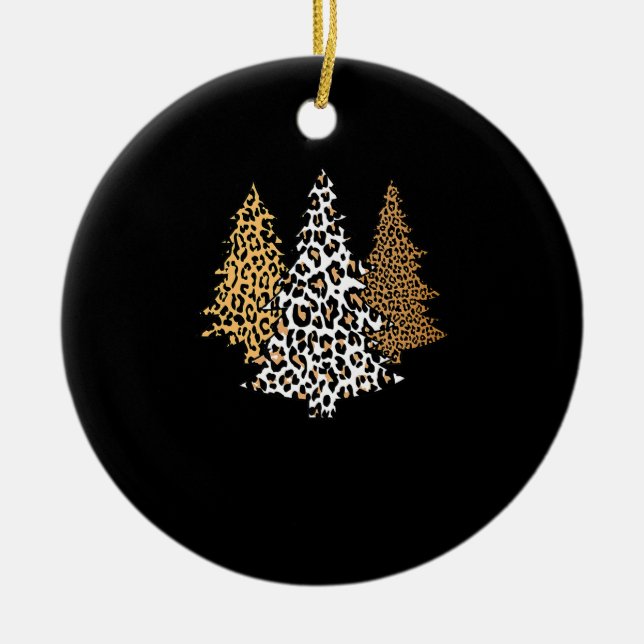 Leopardenbäume Geparden-Geschenk Keramik Ornament (Vorne)