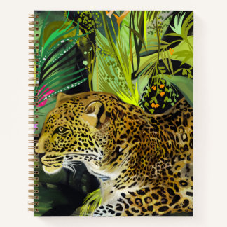 Leopardenbeobachtung tropischer Dschungel Notizbuch