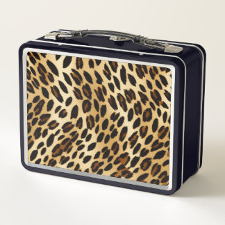 Leopardenbörse/Lunchbox Metall Brotdose