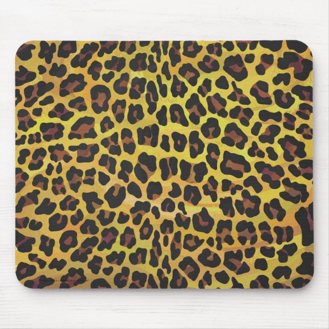Leopardenbraun und Gelb Mousepad (Vorne)