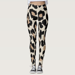 Leopardenbraun- und schwarzer Hautprint Leggings