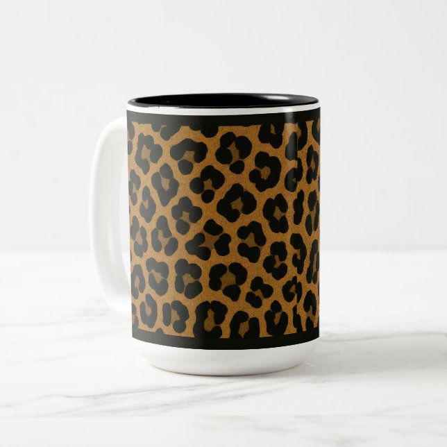 "LEOPARDENDRUCK" - 15 OZ. KAFFEETASSE (Vorderseite Links)