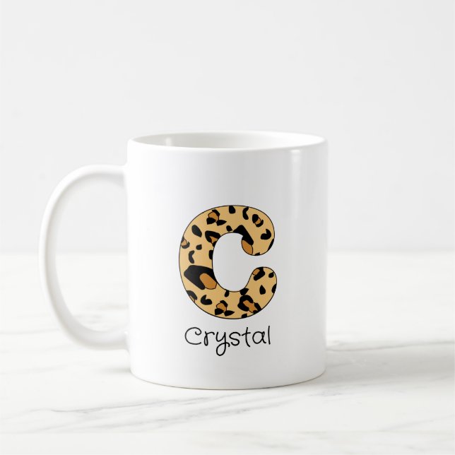 Leopardendruck Anfangsbuchstabe Kleinbuchstabe c u Kaffeetasse (Links)