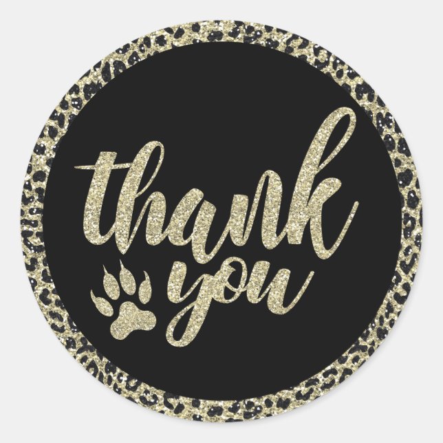Leopardendruck Danke Sticker (Vorderseite)