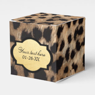 Leopardendruck & Goldfolie Schicke Partygeschenkbo Geschenkschachtel