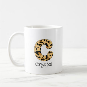 Leopardendruck Initiale Kleinbuchstabe c und Name Kaffeetasse