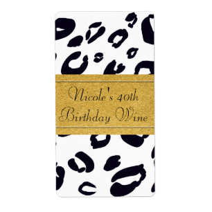 Leopardendruck (JEDE FARBE) Party Weinetikett
