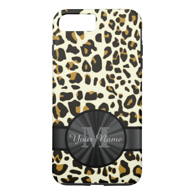 Leopardendruck mit Monogramm Case-Mate iPhone Hülle (Rückseite)