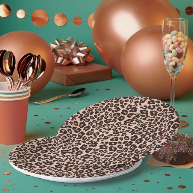Leopardendruck-Party-Papierteller Tischwäsche Pappteller (Multi)