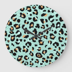 Leopardendruck, Tiermuster Große Wanduhr
