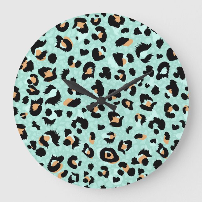 Leopardendruck, Tiermuster Große Wanduhr (Vorderseite)