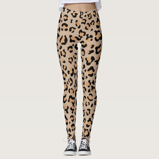Leopardendrucke, Leoparden, Braunleopard Leggings (Vorderseite)