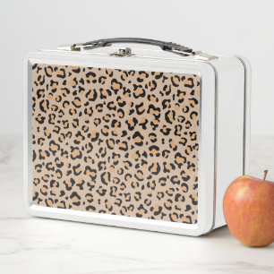 Leopardendrucke, Leoparden, Braunleopard Metall Brotdose