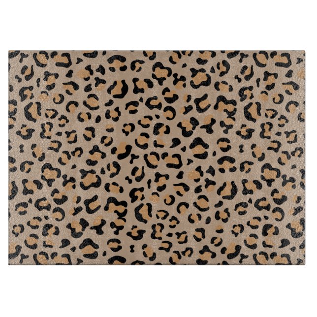 Leopardendrucke, Leoparden, Braunleopard Schneidebrett (Vorderseite)