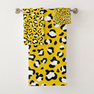 Leopardendrucke, Leoparden, Gelbleopard Badhandtuch Set