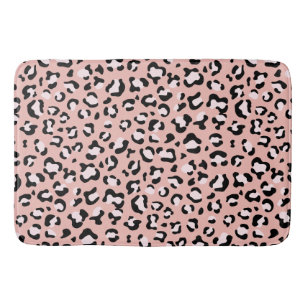 Leopardendrucke, Leoparden, rosa Leoparden Badematte