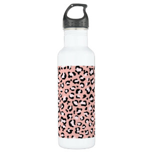 Leopardendrucke, Leoparden, rosa Leoparden Edelstahlflasche