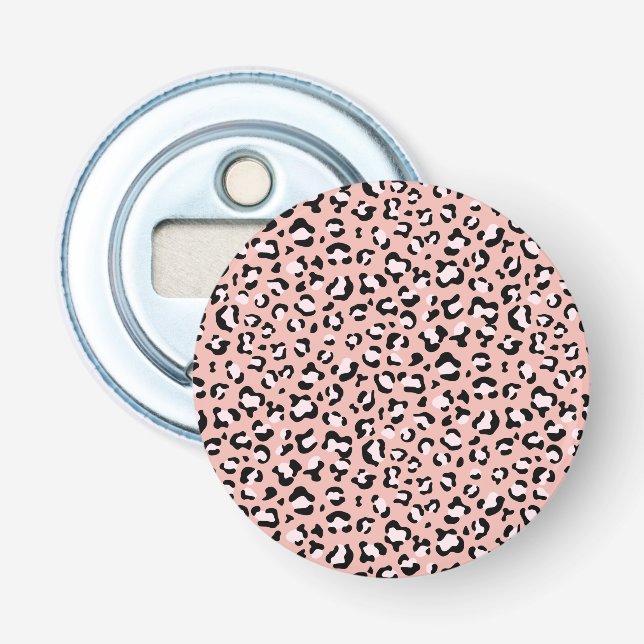 Leopardendrucke, Leoparden, rosa Leoparden Flaschenöffner (Vorderseite)