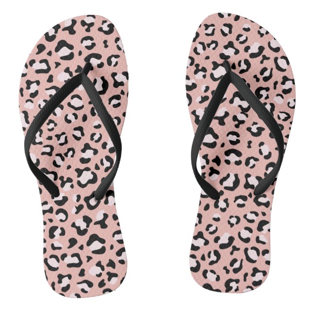Leopardendrucke, Leoparden, rosa Leoparden Flip Flops (Fußbett)