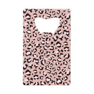 Leopardendrucke, Leoparden, rosa Leoparden Geldbeutel Flaschenöffner
