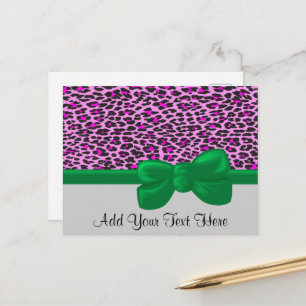 Leopardendrucke, Leoparden, rosa Leoparden Postkarte