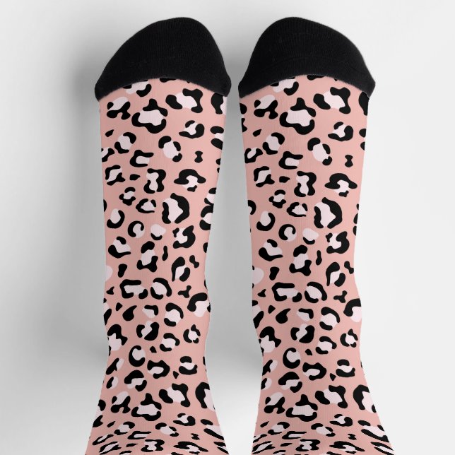Leopardendrucke, Leoparden, rosa Leoparden Socken (Oben)