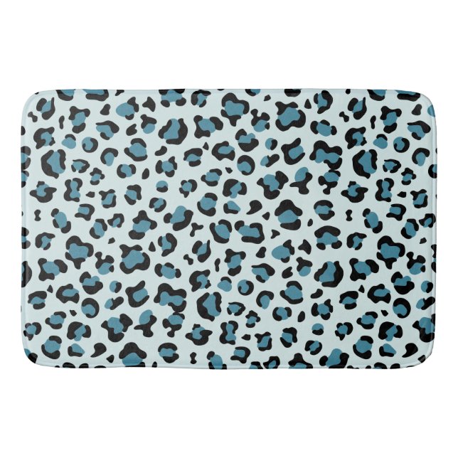 Leopardendrucke, Leoparden-Spots, Blauer Leopard Badematte (Vorderseite)