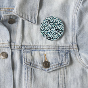 Leopardendrucke, Leoparden-Spots, Blauer Leopard Button
