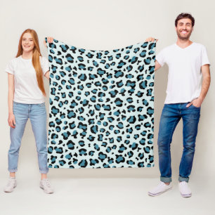 Leopardendrucke, Leoparden-Spots, Blauer Leopard Fleecedecke