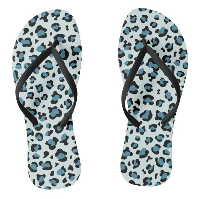Leopardendrucke, Leoparden-Spots, Blauer Leopard Flip Flops (Fußbett)