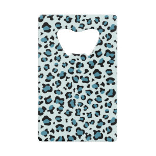 Leopardendrucke, Leoparden-Spots, Blauer Leopard Geldbeutel Flaschenöffner