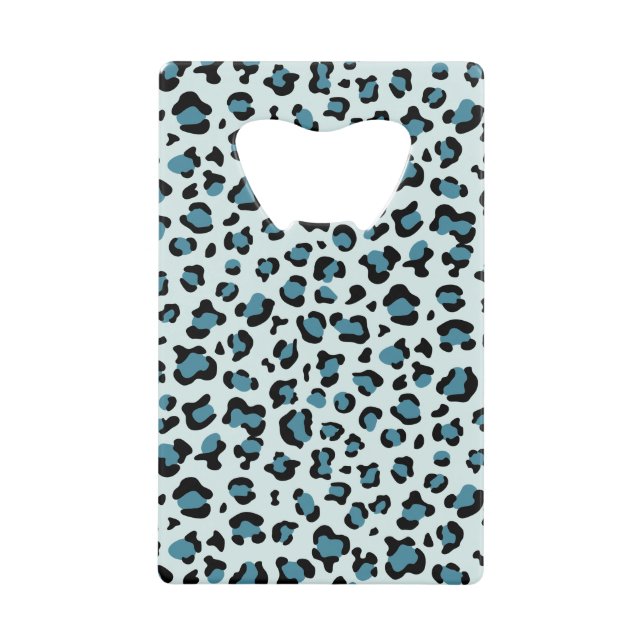 Leopardendrucke, Leoparden-Spots, Blauer Leopard Geldbeutel Flaschenöffner (Vorderseite)
