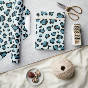 Leopardendrucke, Leoparden-Spots, Blauer Leopard Geschenkpapier