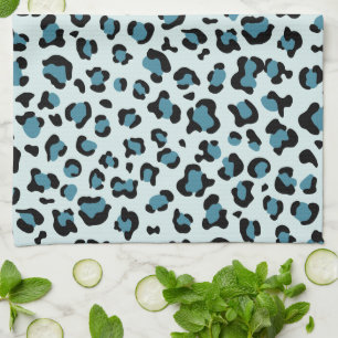Leopardendrucke, Leoparden-Spots, Blauer Leopard Geschirrtuch