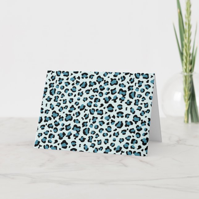 Leopardendrucke, Leoparden-Spots, Blauer Leopard Karte (Vorderseite)