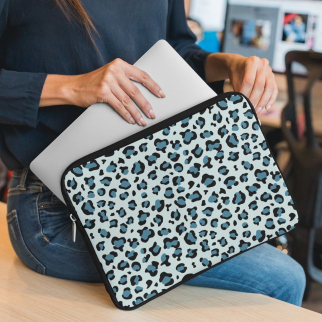 Leopardendrucke, Leoparden-Spots, Blauer Leopard Laptopschutzhülle (Von Creator hochgeladen)