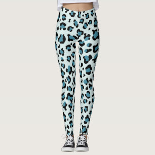 Leopardendrucke, Leoparden-Spots, Blauer Leopard Leggings