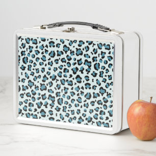Leopardendrucke, Leoparden-Spots, Blauer Leopard Metall Brotdose