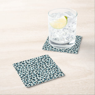 Leopardendrucke, Leoparden-Spots, Blauer Leopard Rechteckiger Pappuntersetzer