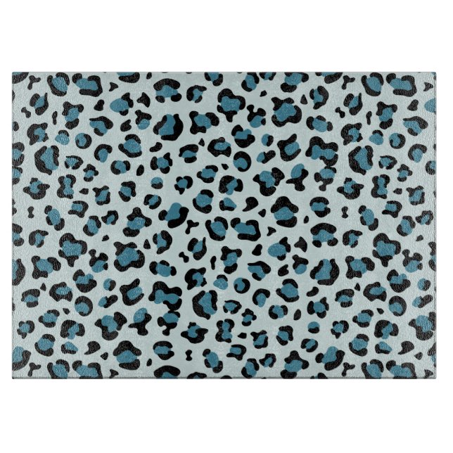 Leopardendrucke, Leoparden-Spots, Blauer Leopard Schneidebrett (Vorderseite)