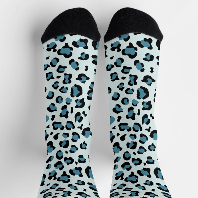 Leopardendrucke, Leoparden-Spots, Blauer Leopard Socken (Oben)