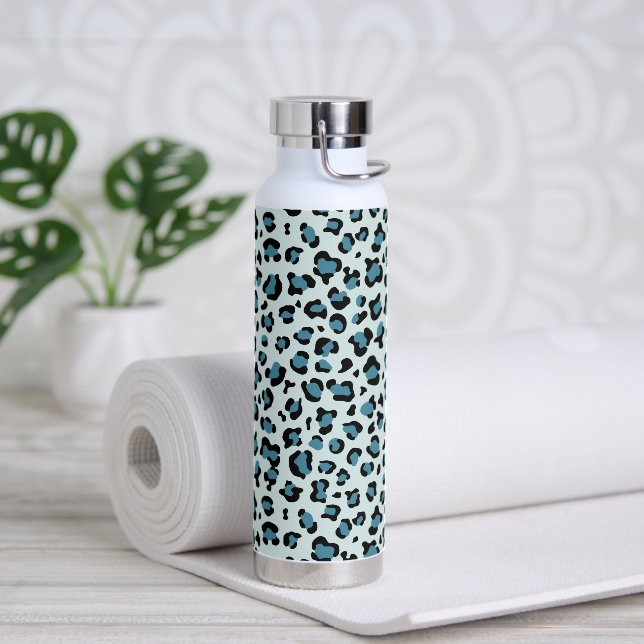 Leopardendrucke, Leoparden-Spots, Blauer Leopard Trinkflasche (Yoga)