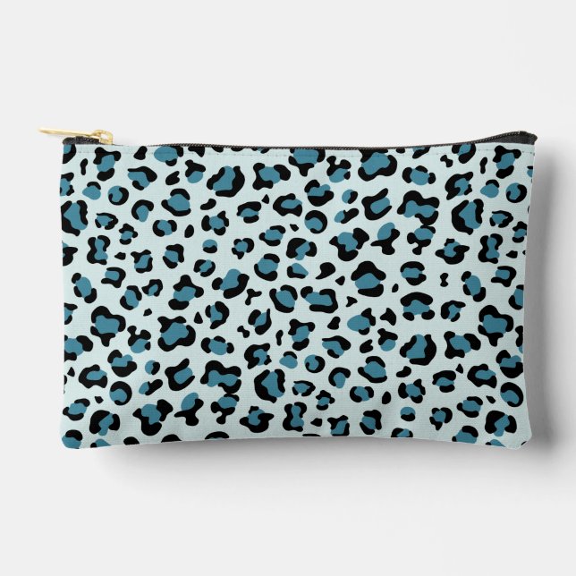 Leopardendrucke, Leoparden-Spots, Blauer Leopard Zubehörtasche (Vorderseite)