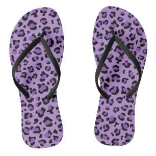 Leopardendrucke, Leoparden-Spots, Lila Leopard Flip Flops